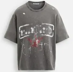 完売品 ZARA ウォッシュ加工プリントニットTシャツ 半袖のサムネイル