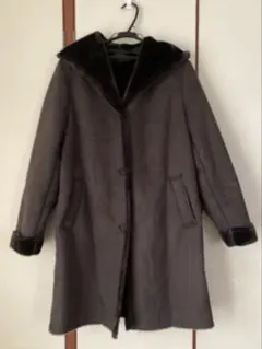 ユニクロUNIQLO☆ムートンタッチフーデットコート グレーL