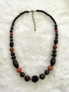 値下‼️ ウッドビーズネックレス　男女兼用
