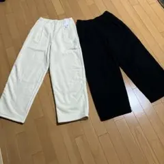 【新品有り】ユニクロGIRSボアスエットワイドパンツ　160