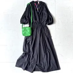 極美品☆ウィムガゼット 洗える コットンシフォン ギャザースリーブ