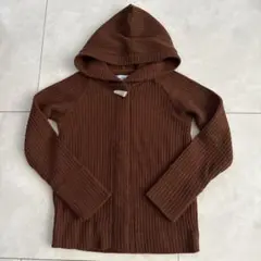 Sayegusa & Co. リブ編みフード付きカーディガン3y100110新品