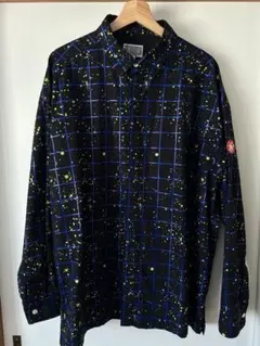 極美品 C.E cavempt BLUE GRID BIG SHIRT総柄シャツのサムネイル