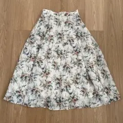 Techichi テチチ　スパローンフレアスカート　花柄　アイボリー　総柄　M