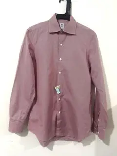 【美品】ERRICO FORMICOLA 長袖シャツ 赤×白 チェックシャツ