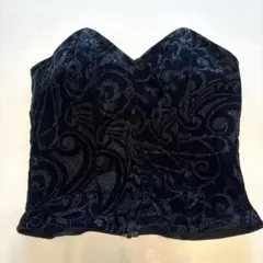 〓美品〓　ベルベット 黒　キラキラ刺繍　ビスチェ