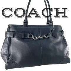 【美品】 COACH コーチ ハンドバッグ ブラック レザー
