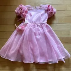女の子　ピンク　可愛い　フリル　ドレス　カチューシャ　セット　110 120cm