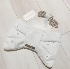 メゾンドフルール♡新品 パール ツイード リボン チェーン 2WAY バッグ