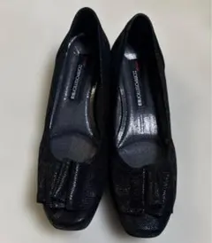 美品composition9 ウェーブリボンコンフォートパンプス