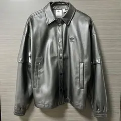 adidas originalsフェイクレザー トラックジャケット