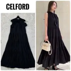 美品♡LE PHILルフィル 撥水ナイロンストレッチワンピース 袖フリル