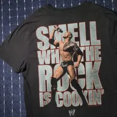 WWE ザ・ロック ドウェイン・ジョンソン Tシャツ 黒 コピーライト XL