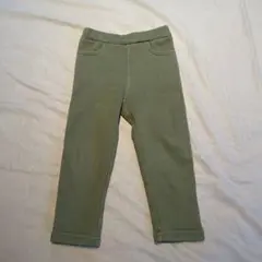 オリーブグリーン 裏起毛パンツ90cm