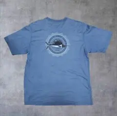 Eddie Bauer バックプリントTシャツ セイルフィッシュ くすみブルー