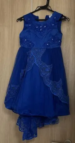 140cm 青いアシンメトリックドレス ドレス　発表会　ブルー　女の子