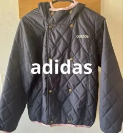 お値下げ　色褪せなし　adidas ネイビー キルティングジャケット　150