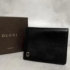 GUCCI レザー ブラック メンズ 折り財布 9888
