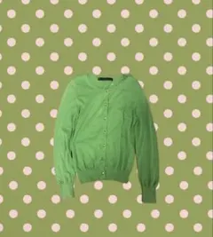 長袖　カーディガン　春服　フェアリーグランジ　グリーン