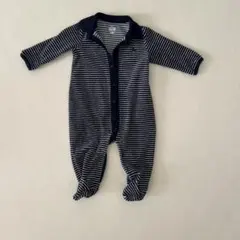 baby GAP 3-6m ストライプロンパース ネイビー