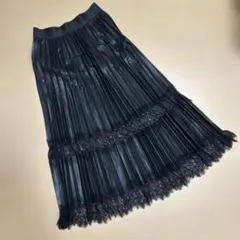 ZARA フェイクレザーレーススカート ブラック XSサイズ