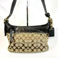 COACH シグネチャー ワンショルダーバッグ Y2K キャンバス レザー 黒