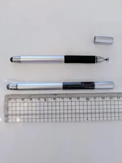 2本セット　タッチペン　スタイラスペン　シルバー　スマホ　タブレット、ゲーム予備