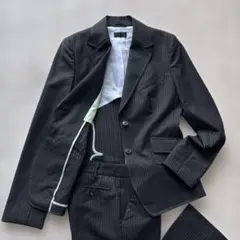 レア【大きめ】美品　ポールスミスブラック　パンツセットアップL 黒　縦線　モヘア