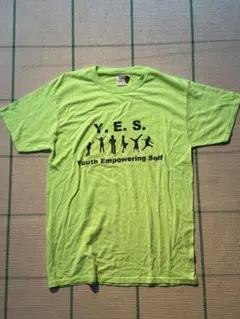 Y.E.S. グラフィック Tシャツ ライムグリーン 古着！！