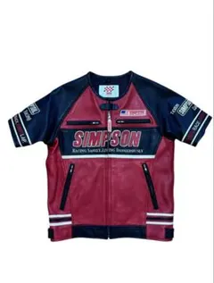 SIMSON レザージャケット Lサイズ 赤黒 Amazon.co.jp: シンプソン(SIMPSON) レザージャケット RED 3L SLJ-4111