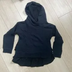 ブランシェス　黒 フリル付きフードパーカー　100㎝