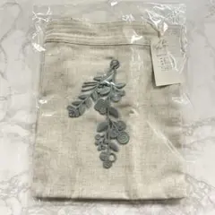 north objec 生成り リネン 花刺繍 ミニトートバッグ 新品 未使用のサムネイル