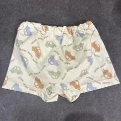 【美品】ベビー水着 80cm 車　男の子　ベージュ　淡色