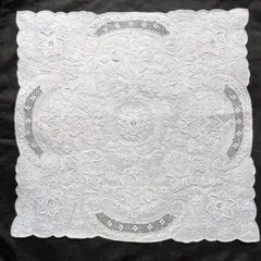 スワトウ　ハンカチ 　　 　　　総刺繍ヴィンテージ