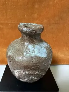 徳利形 荒土 釉薬 粗い土味　壺