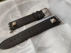 Apple Watch用 黒レザーバンド スタッズ付き　38 .40.41mm用