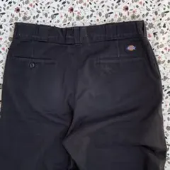 【33×32】 90s Dickies ワークパンツ ブラック 古着　USA製