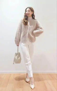 新品 PLST プラステ フェザーヤーン2WAYカーディガン