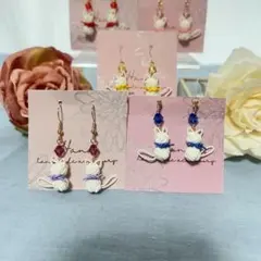 «再販9»«水引»しろねこさんピアス