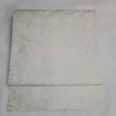 momo fleur名古屋帯　全通　総柄　薔薇柄　白色 　オフホワイト momo fleur名古屋帯 全通 総柄 薔薇柄 白色 オフホワイト momo fleur