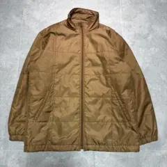 vintage 中綿ジャケット ブラウン 軽量 防寒 フルジップ ビッグサイズのサムネイル