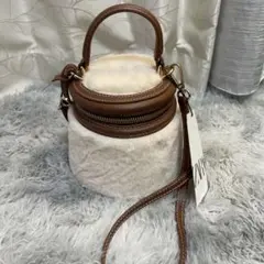ZARA未使用レザーとファーのミニバッグ