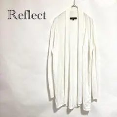 【Reflect リフレクト】透かし編み 羽織りカーディガン 薄手 ロング丈 白