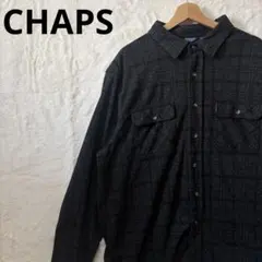 CHAPS チャップス ブラック系 チェック柄 長袖シャツ