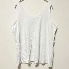 タンクトップ XL 白 無地 綿 ゆったり 伸縮のサムネイル