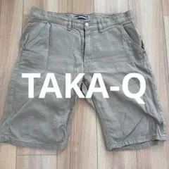 TAKA-Q ベージュ ストライプウエストバンド ショートパンツのサムネイル