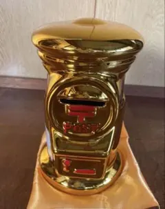 郵便ポスト型 貯金箱 ゴールドカラー
