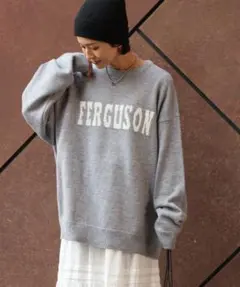 別注 RELUMEジャカード ニット プルオーバー グレー