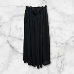 【美品】Heather ヘザー プリーツロングスカート ブラック Fのサムネイル