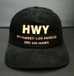 【美品】ハイウェイ HWY コーデュロイキャップ ブラック 山田蓮